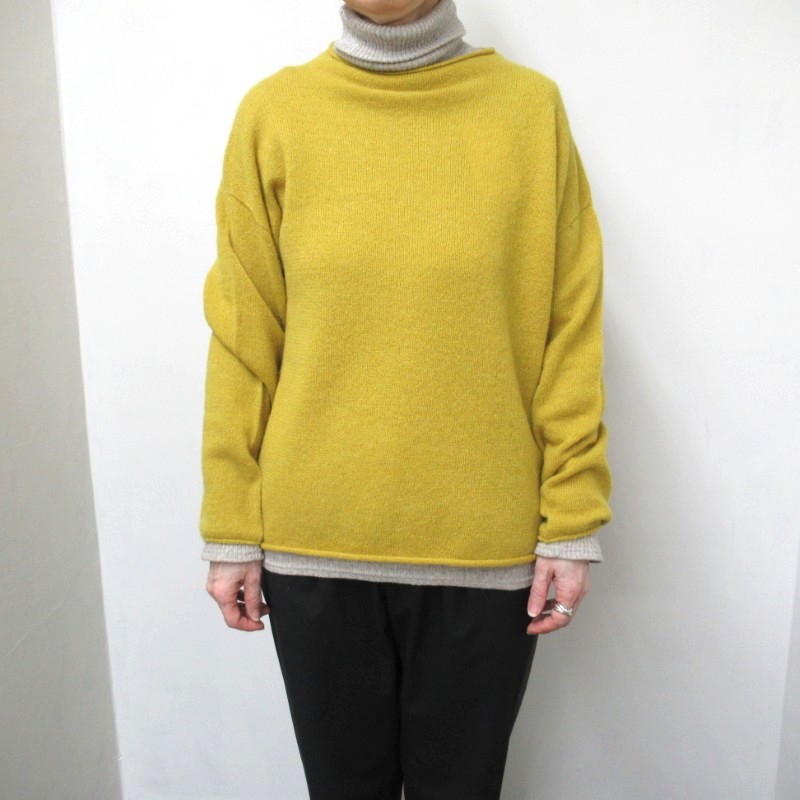 DAYS-sohi- ホールガーメントボトルネックプルオーバー /マリーゴールド46 【日本製】